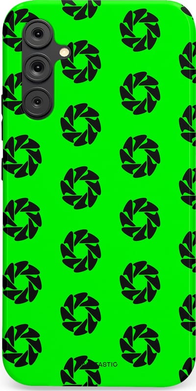 Casetastic hoesje geschikt voor Samsung Galaxy A34 (2023) 5G - Dubbellaagse bescherming - Neon Groene Cirkels - Fashion Case - Groen Zwart