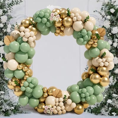 112 STuks Groene Ballon Garland Boog Retro Olijfgroen Ballon Set Ketting Lijm Latex Voor Bruiloft Verjaardagsfeest Achtergrond Decor Other beige