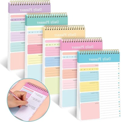 Ongeplande Dagelijkse Planner met 5 Stukken, Takenlijst, Afspraakplanner en Dubbelzijdig Notitieboek voor Kantoor en School