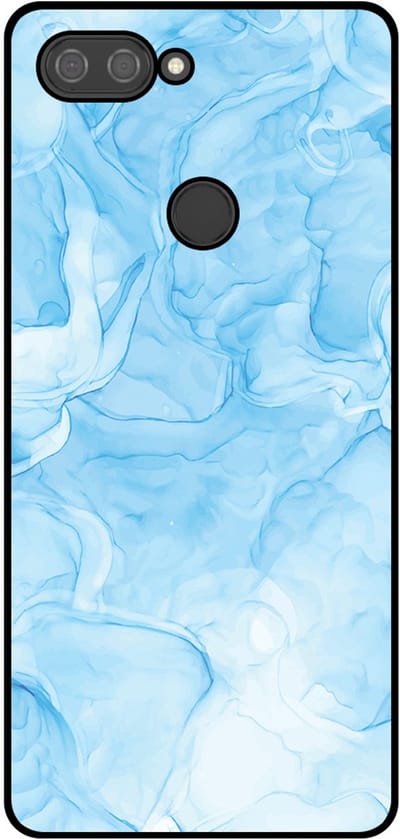 Smartphonica Telefoonhoesje Geschikt voor Xiaomi Mi 8 Lite met marmer opdruk - TPU backcover case marble design - Lichtblauw geschikt voor Xiaomi Mi 8 Lite