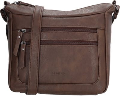 Beagles Majorca Crossbodytas - Schoudertas - Dames - Twee Hoofdvakken - Praktisch - Verstelbare Schouderband - Donkerbruin