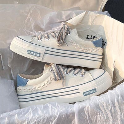 Vrouwen Platform Canvas Schoenen Hoogte Toenemende Chunky Sneakers Voor jeugdige meisjes Outdoor trainers Vrouwelijke Dames Dikke Zool Schoenen 39 gray