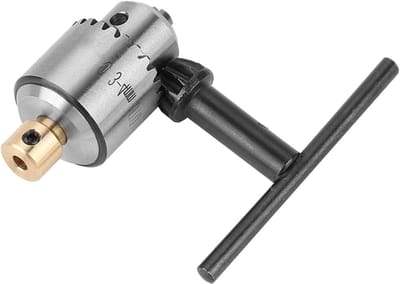 Mini metaal draaibank tailstock boorkop gereedschap, micro 0.3-4mm boorkop en sleutel voor elektrische boormachine en motoras van 1/8 inch, precisie en veelzijdigheid in metaalbewerking