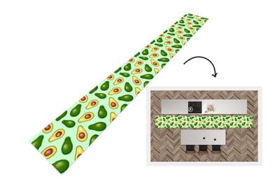 Keukenloper - Keukenmat - Avocado - Patronen - Groen - 400x50 cm - Keuken vloerkleed