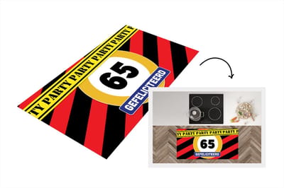 Keukenloper - Loper keuken - Jubileum - 65 Jaar - Feest - 120x60 cm - Keukenloper vinyl