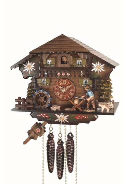Engstler - 4008_M - Koekoeksklok - 1-daags kettinguurwerk - Notenhout - met muziek - 23 cm