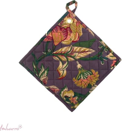 Imbarro - Pannenlappen - Potholders - Linde - Paars - set of 2 - 100% Katoen