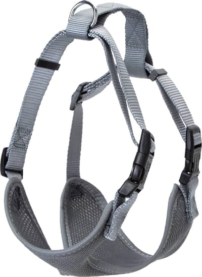 Nobleza Hondentuig - Borsttuig - H-model - luchtdoorlatend - reflecterend - mesh stof - Nylon - verstelbaar - M - Grijs