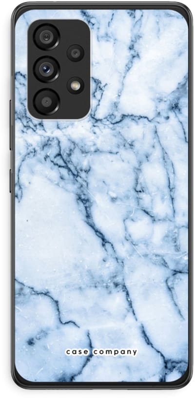 Case Company® - Hoesje geschikt voor Samsung Galaxy A53 5G hoesje - Blauw marmer - Soft Cover Telefoonhoesje - Bescherming aan alle Kanten en Schermrand