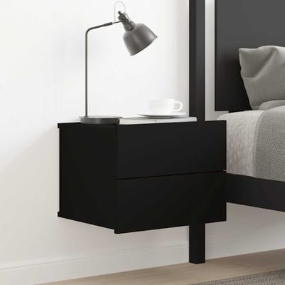 vidaXL - Nachtkastje - 40x30x30 - cm - bewerkt - hout - zwart