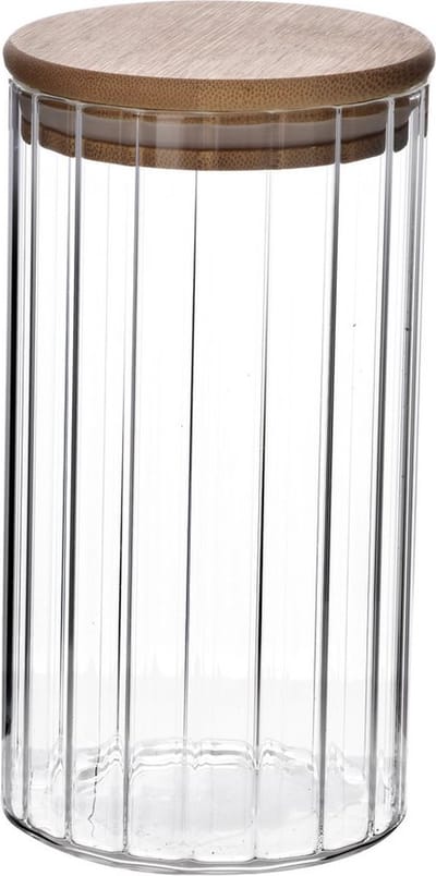 Allesken - Set van 3 glazen voorraadpotten/containers met bamboe afsluiting - 550/800/1100 ml