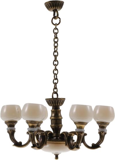 Poppenhuis Kroonluchter - Miniatuur Lamp - Poppenhuis Decoratie - Realistisch Ontwerp - 8.5x6.4x6.4 cm - Kleur B