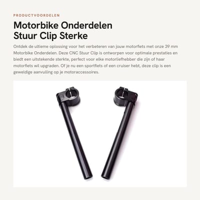 Dailygoods- Stuurclip 39 mm - CNC Motorfiets Accessoire - Sterk Materiaal - Verstelbare Klem - Afneembaar Stuur - Geschikt voor Alle Merken - Motorstuur