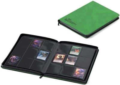 Verzamelalbum - Bewaaralbum Kaarten - Kaarten Organiseren - Ritssluiting Bescherming - 9 Vakken Per Blad - Groen