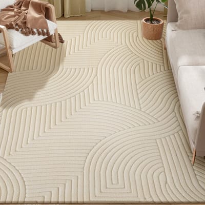 HOMCOM-Vloerkleed-Polyester-160x120x1.7cm-Wit