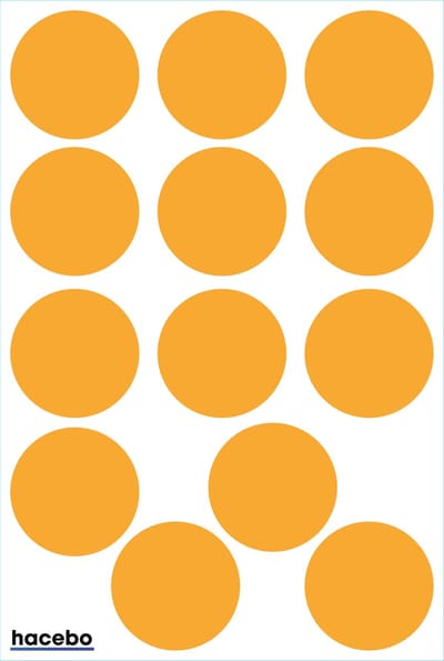 25 Kleine Glans Oranje Ronde Stickers - Sluitstickers - Sluitzegel - Etiket - Beschrijfbaar - Doorsnede 2,5 cm - 25 mm