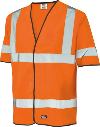 SIR SAFETY SPACE SHORT SLEEVE Hi Vis Reflecterend Stof Werkjas HEREN Veiligheidsjas Oranje - EN ISO 20471 Klasse 3 - Reflecterende Strepen - Lichtgewicht