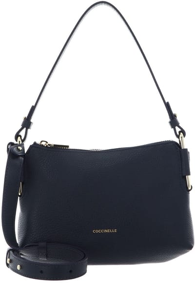 COCCINELLE Leren schoudertas Rebekka Mini Bag Grained Leather Midnight Blue donkerblauw