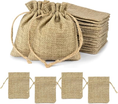 JGS ® Kleine Geschenkzakjes met Kordel voor Feestjes en DIY-projecten - Set van 55 Stuks