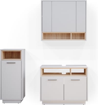 Vicco Badkamermeubel set Beatrice, Wit, 3-delig