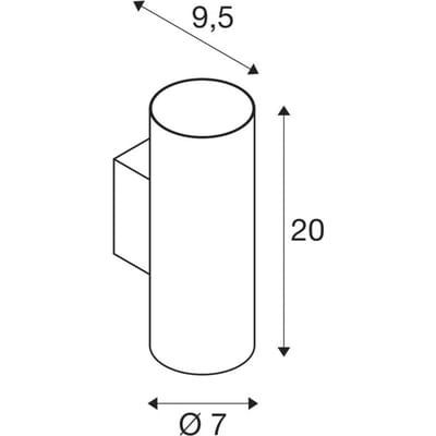 SLV Asto Tube wandlamp, GU10, up/down, zwart