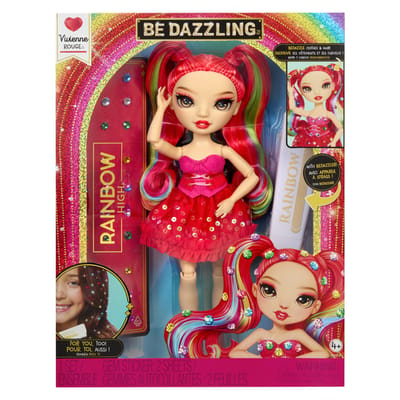 Rainbow High Be Dazzling-modepoppen - Vivienne Rouge (rood) met bedazzle-tool en glinsterende strass-steentjes