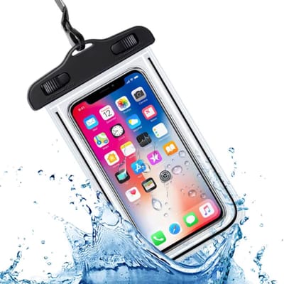 Onderwater Hoesje Telefoon - Waterdicht Telefoonhoesje – Dry bag voor mobiel, geld, pasjes etc. Dubbele Klipsluiting + lanyard - Telefoons tot 6.8 inch – Zwart