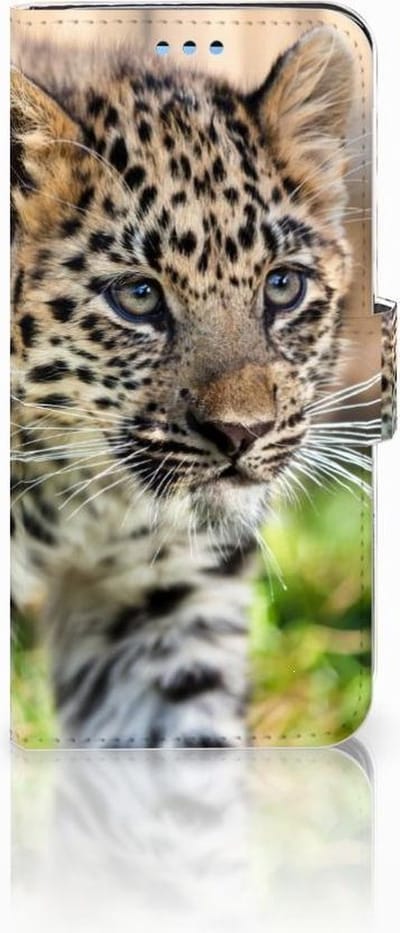 Boekhoesje voor Samsung Galaxy S9 Telefoonhoesje met Pasjes Baby Luipaard