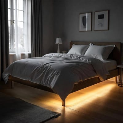 Bedverlichting met bewegingssensor - 1 zijde met 2 meter ledstrip - Warm wit licht - Complete set
