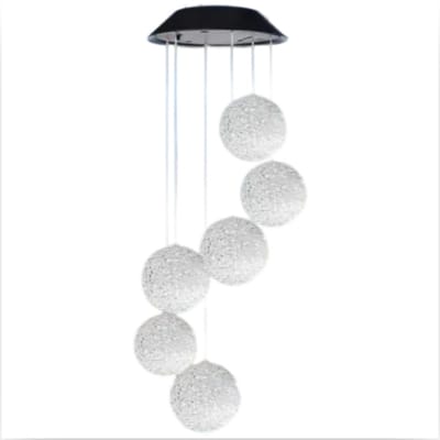 TOVBMUP Tuinzonnewindgong - 6 LED-zonne-kleurveranderende ballen - Buitenwindgong - Waterdichte decoratie - Geschikt voor bomen, balkons, binnenplaatsen, bruiloften - Kleurrijk