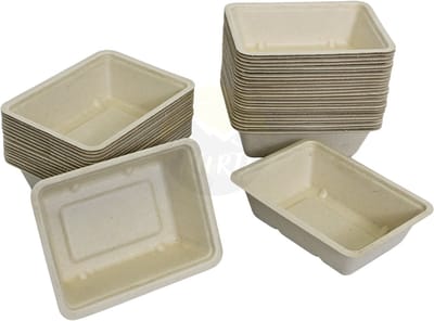 KURTT 100 stuks suikerriet snackbakjes A7 patatbakje, snackbakje, suikerriet bakje, PE gecoat en vetvrij