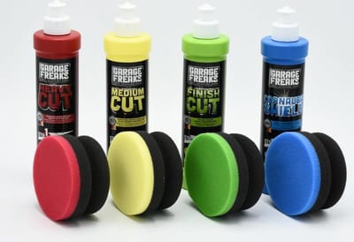Polijst pakket Garage Freaks by Menzerna 4 stappen met 4 hand polijst pads