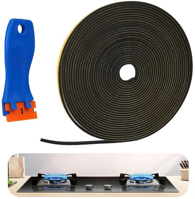 Zelfklevende Schuimafdichting 5 m voor Raam, Keuken en Gootsteen - 6 x 3 mm, Inclusief Schraper, Ideaal voor Glas en Keramische Platen