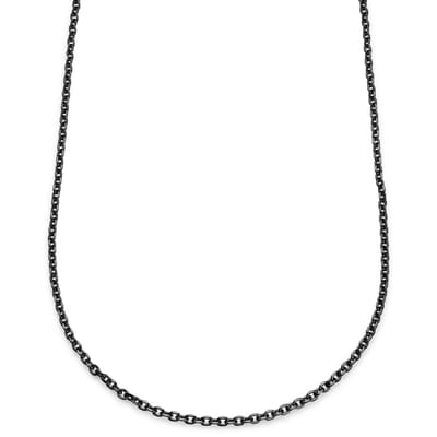 Essentials | 4 mm Gunmetal Zwarte Ketting met Kabelschakels