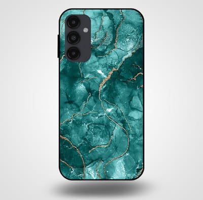 Smartphonica Telefoonhoesje voor Samsung Galaxy A34 5G met marmer opdruk - TPU backcover case marble design - Goud Groen geschikt voor Samsung Galaxy A34 5G