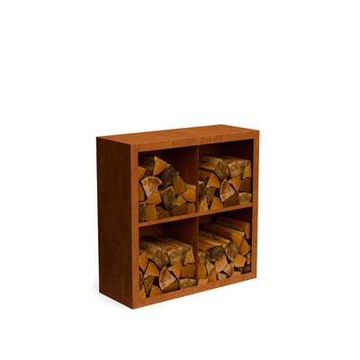 Egura cortenstaal Houtopslag 4 vakken met achterwand L100 x B38,5 x...