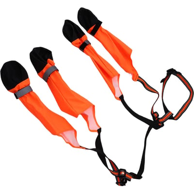Bottes à Bretelles pour Chien Respirantes Fermeture Velcro Imperméables Chaussures pour Chien Protecteur de Pattes pour Marche en Extérieur Orange orange