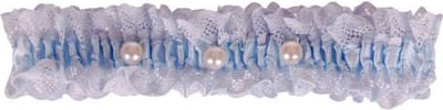 Kousenband grote maat - blauw kant