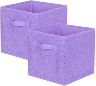 Opbergdoos, opvouwbaar, met handvat, voor kasten en speelgoed, 27 x 27 x 28 cm, 2 stuks