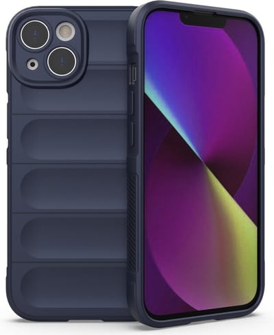 Coverup Hoesje - Geschikt voor iPhone 14 Hoesje - Coverup Hands-On Rugged Back Cover - Donkerblauw