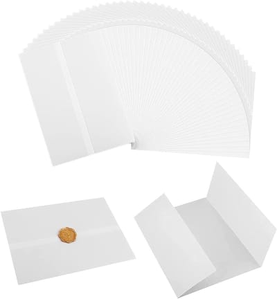 54 Stuks Prefolded Vellum Jackets 13 x 18 cm voor Trouwen, Verjaardagen en Babyshowers