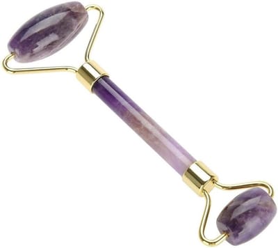 Jade Roller voor Gezichtsmassage, Amethist en Kwarts, Anti-Aging, Fijnere Huidtextuur en Vermindering van Rimpels