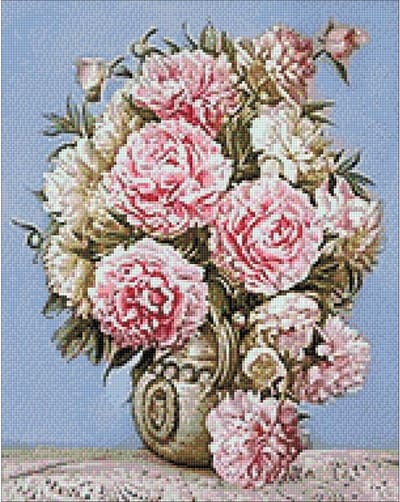Wizardi Diamond Painting Kit Puff Peonies WD001
