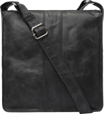 VOi Leren Schoudertas City Cowboy Insa Crossbody Bag Black Zwart