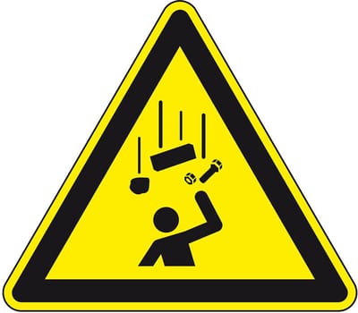 Waarschuwingssticker vallende voorwerpen - ISO 7010 - W035 400 mm