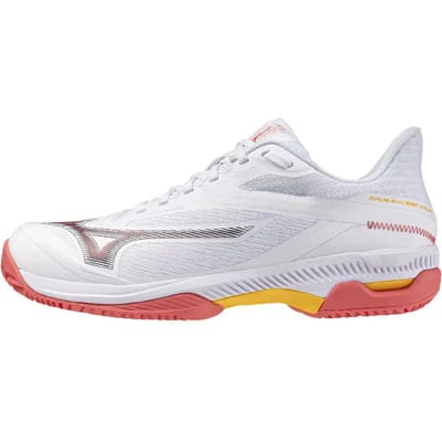Mizuno Tennisschoen Padelschoen Wave Exceed Court CC Dames Wit Oranje