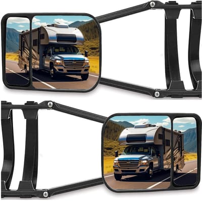 Dailygoods - MASO Achteruitkijkspiegel, camper, auto, bestelwagen, camper, aanhanger, verstelbare verlengde convexe spiegels voor campers, caravans, campers (1 stuk)