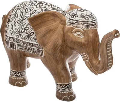 Olifanten dierenbeeldje/woondecoratie bruin - 37 x 16 x 25 cm - Olifanten beeldjes
