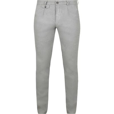 Suitable Chino broek Pico Pleat Flanel Print Grijs - Maat 98 - Heren - Mannen broeken