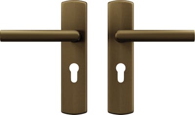 AXA Deurbeslag set Binnendeur - Curve Klik Milan - Deurkruk Brons - met cilindergat - PC55 - Deurklink met schild